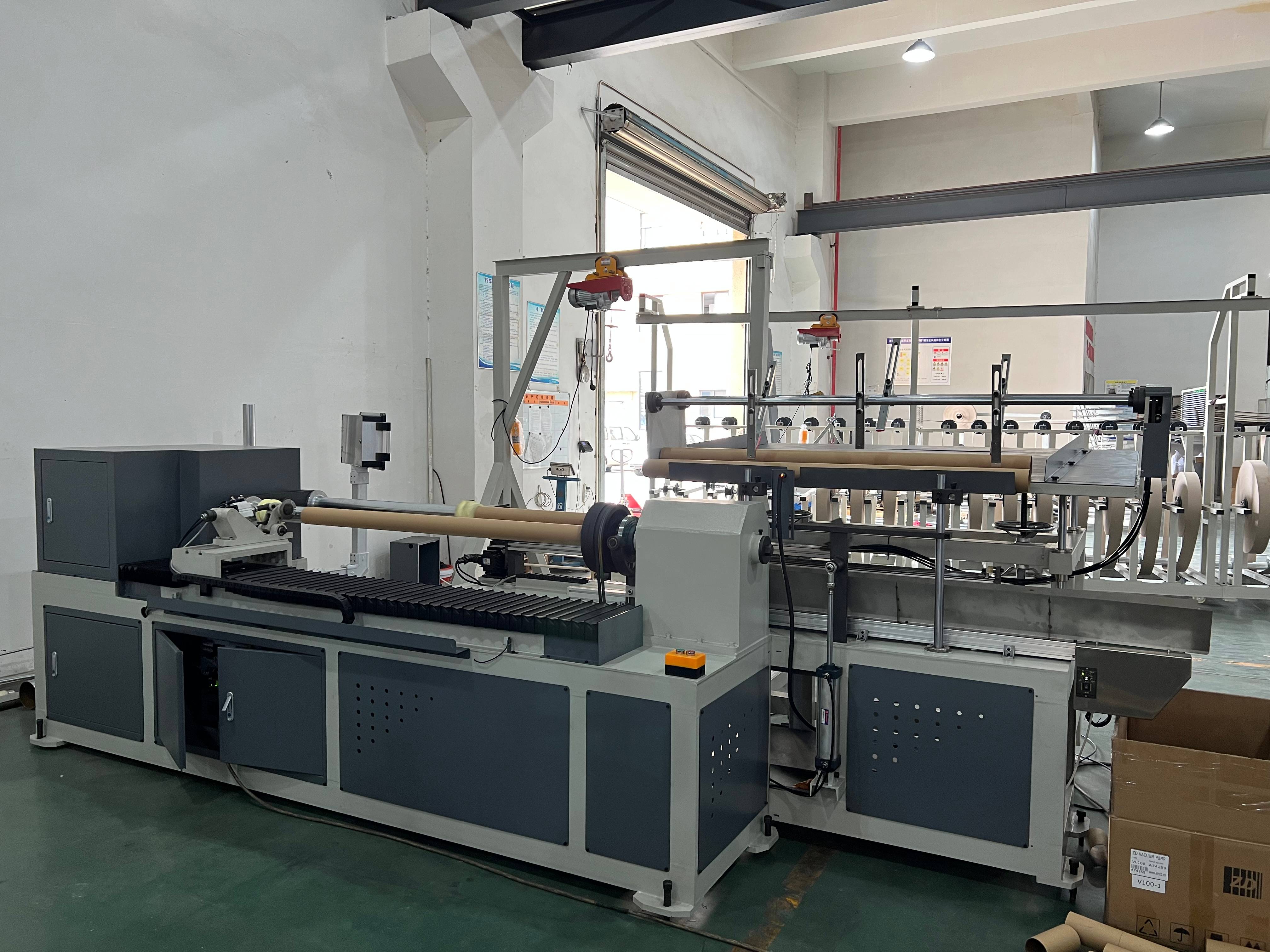 Automated cutting cycle and paper tube processing